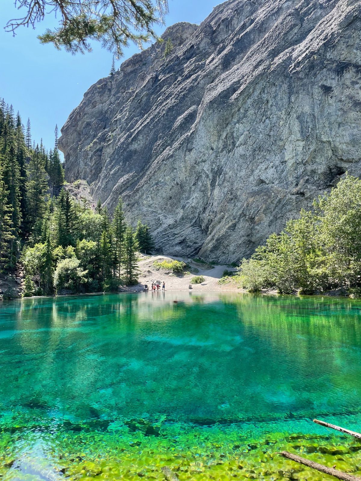 Turquoise, aquamarine and emerald water at Grassi Lakes — Banff Journey Grassi Lakes & Grotto Canyon hike