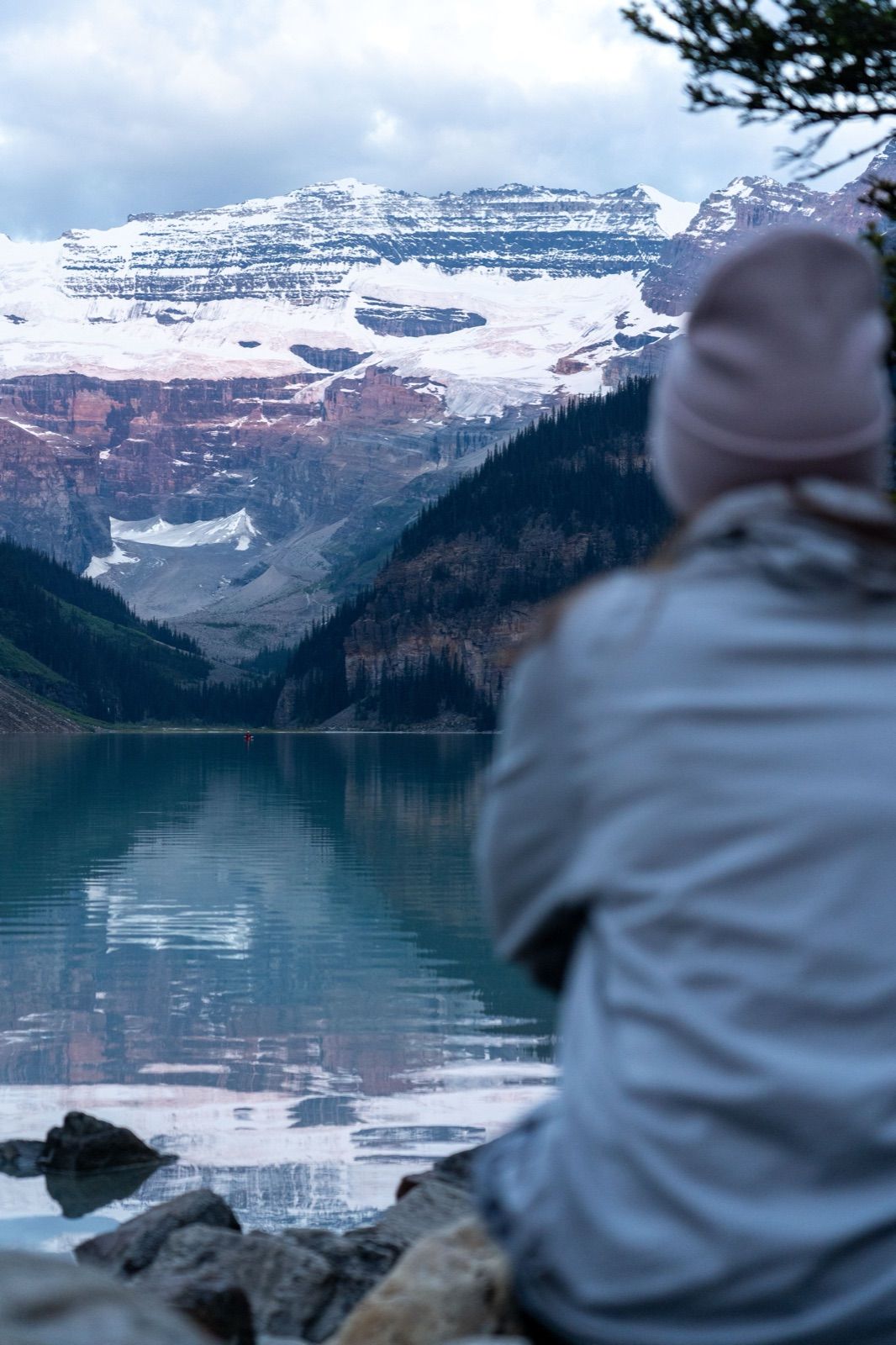 Calm morning water at Lake Louise — Banff Journey Lake Louise & Moraine Lake tour